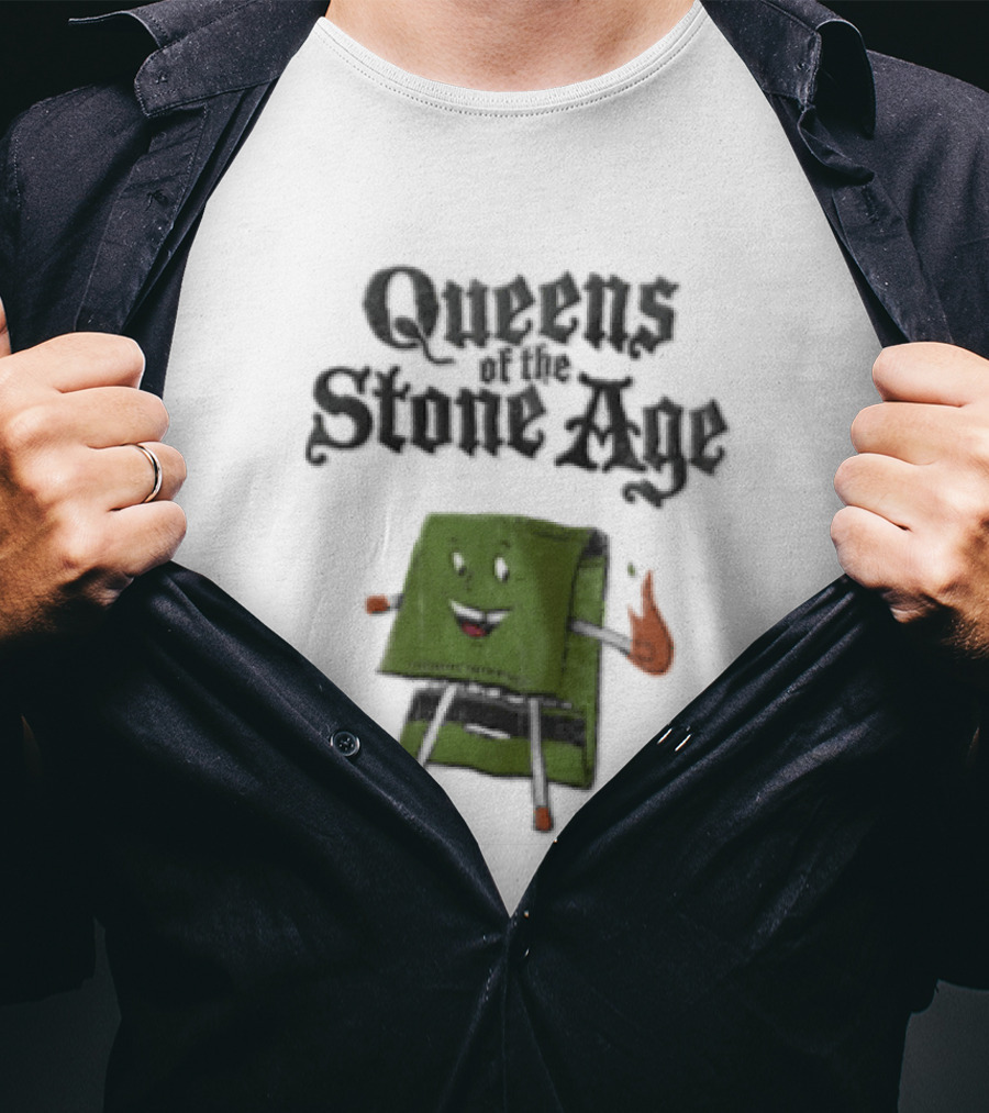 Queens Of The Stone Age Cartoon Matchbook Flame T-Shirt