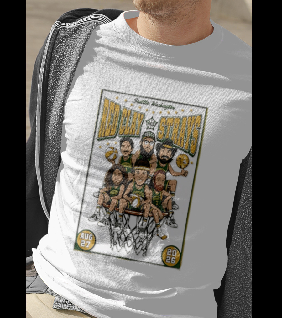 Seattle Washington Aug 27 2026 Red Clay Strays Basketball Tour T-Shirt