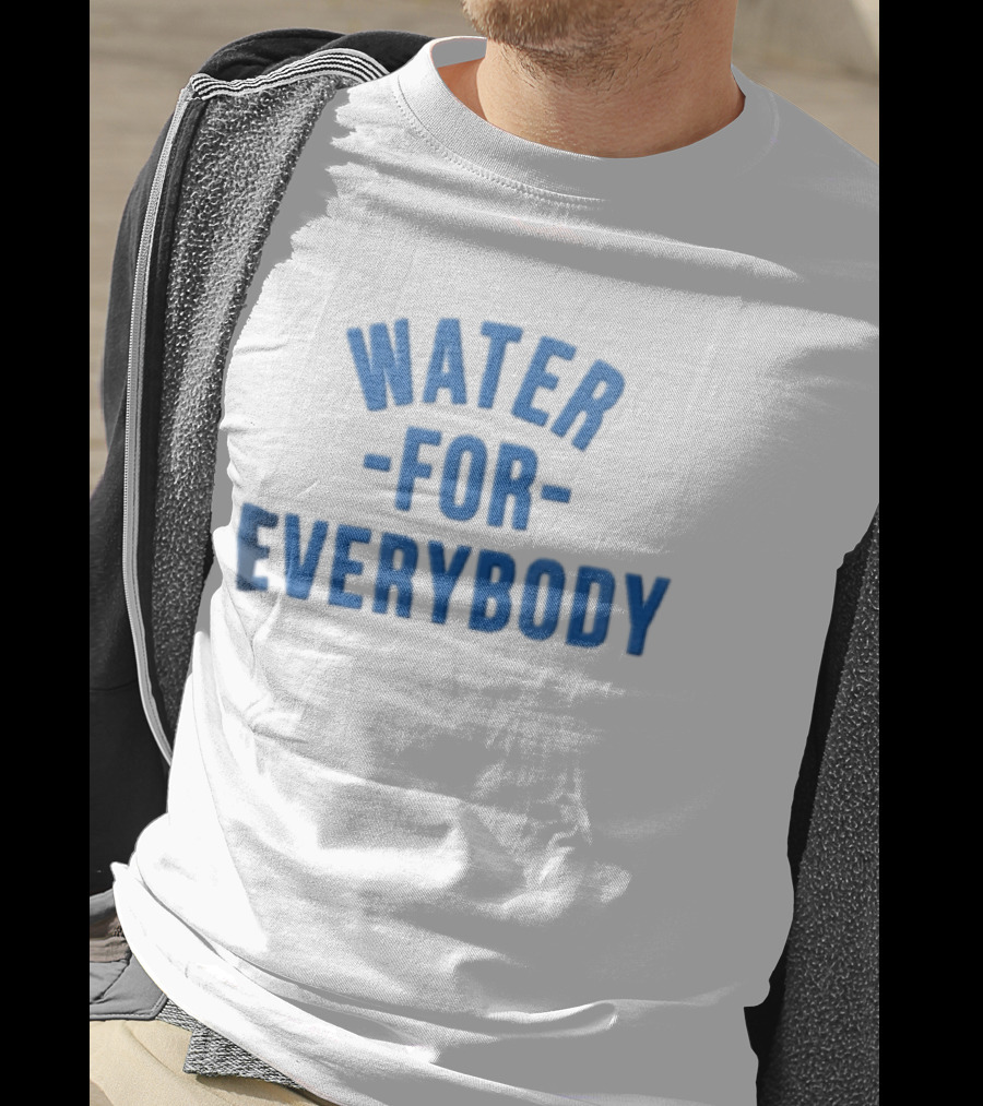 Water For Everybody Blue Arched Stacked Lettering T-Shirt