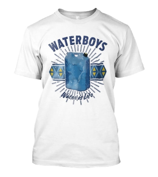 Waterboys Water Is Life Blue Container Geometric Sunburst T-Shirt