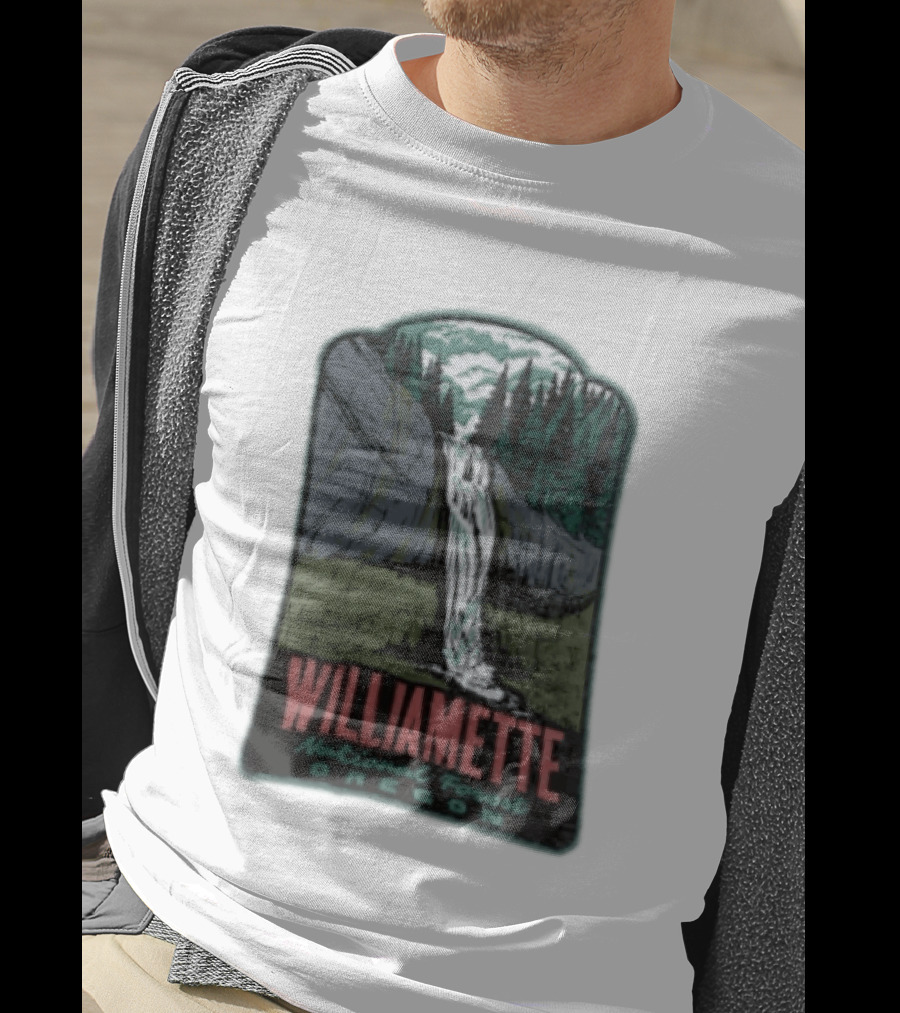 Williamette National Forest Oregon Waterfall Cliff Trees T-Shirt