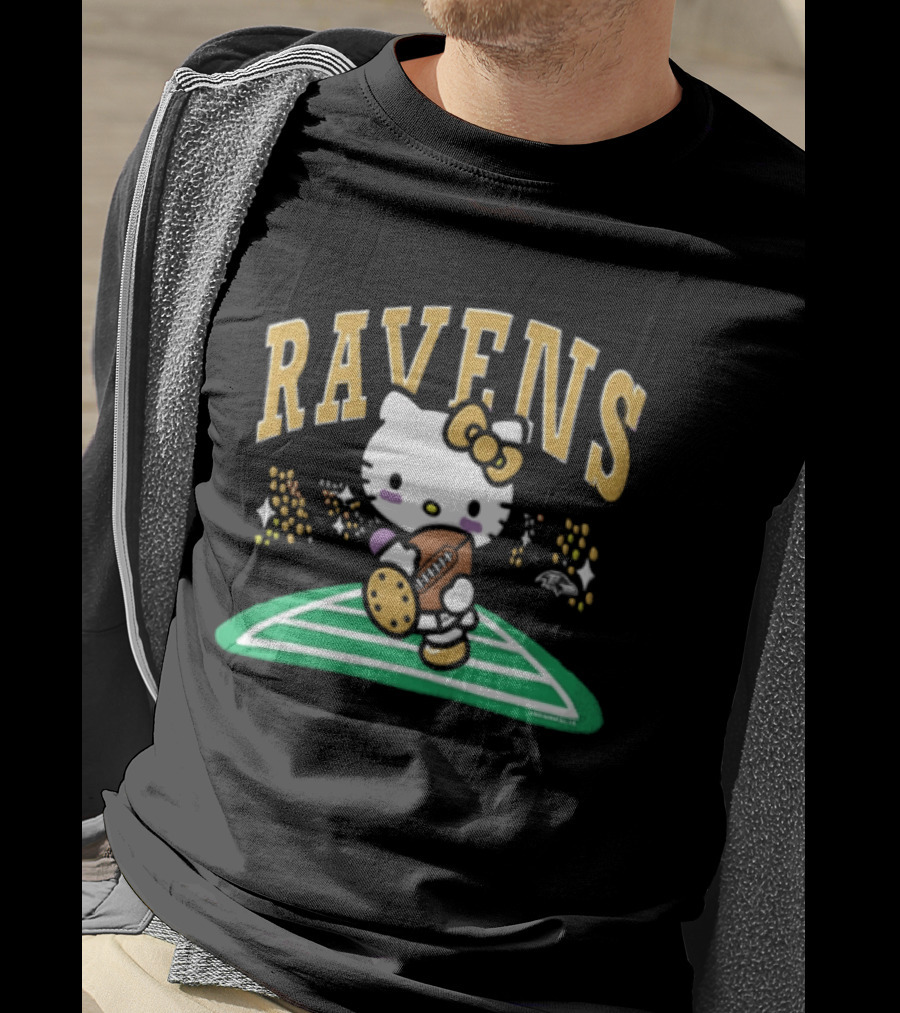 Hello Kitty Baltimore Ravens Football Collaboration T-Shirt