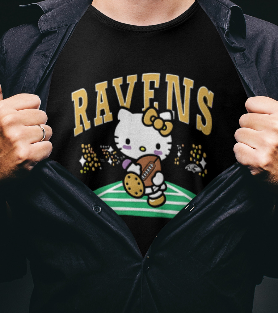 Hello Kitty Baltimore Ravens Football Collaboration T-Shirt