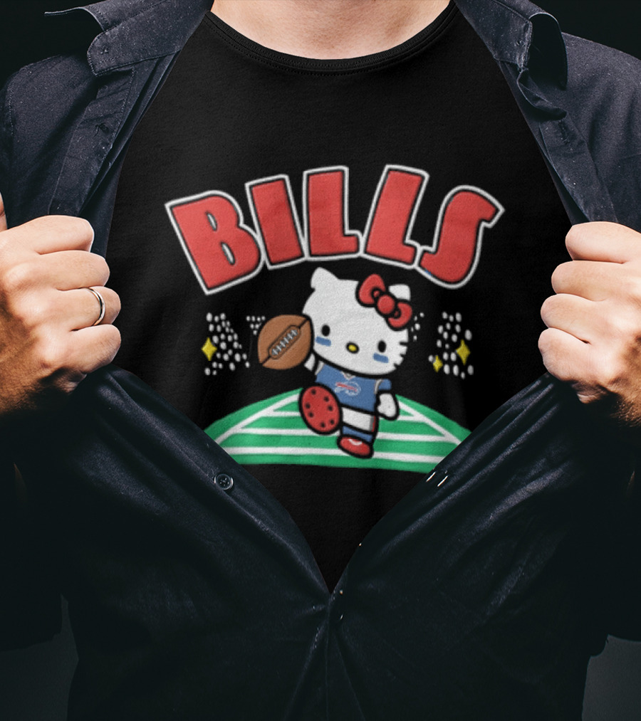 Hello Kitty Buffalo Bills Football Style Collaboration T-Shirt