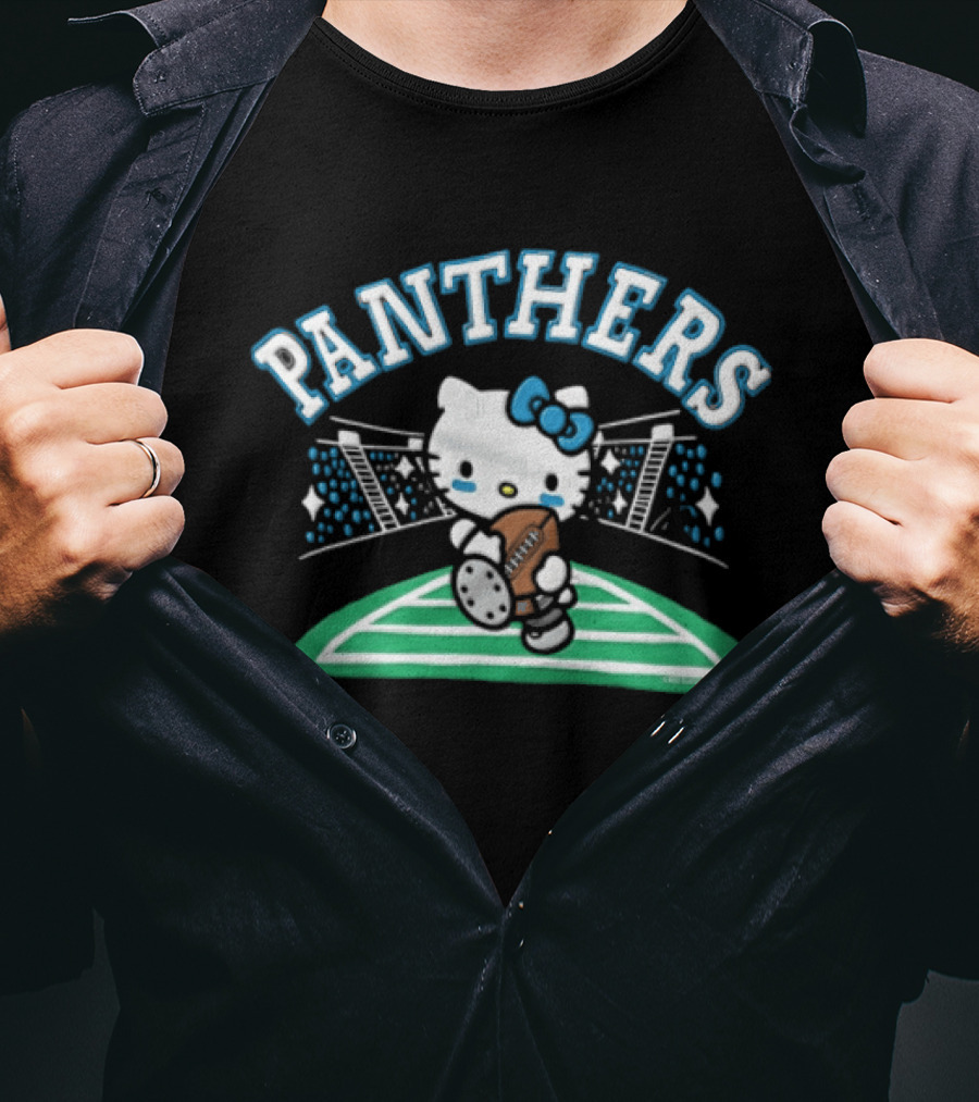 Hello Kitty Carolina Panthers Football Collaboration T-Shirt
