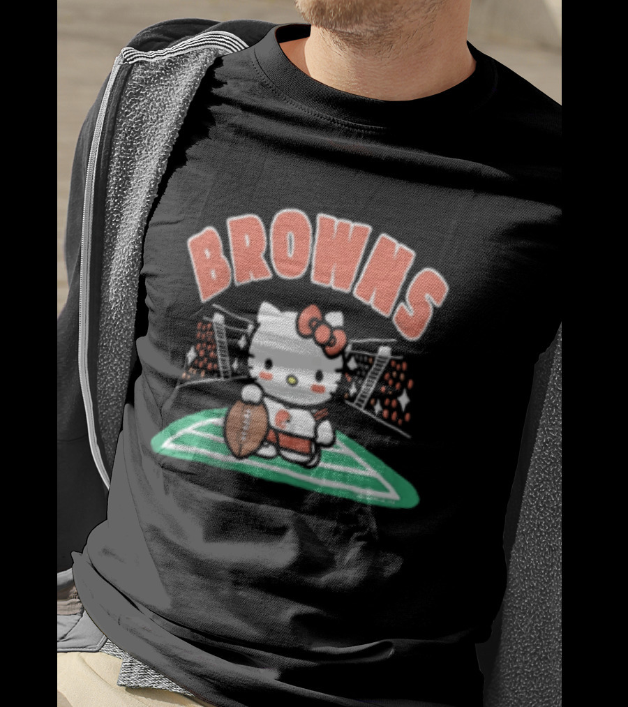Hello Kitty Football Collaboration With Cleveland Browns T-Shirt