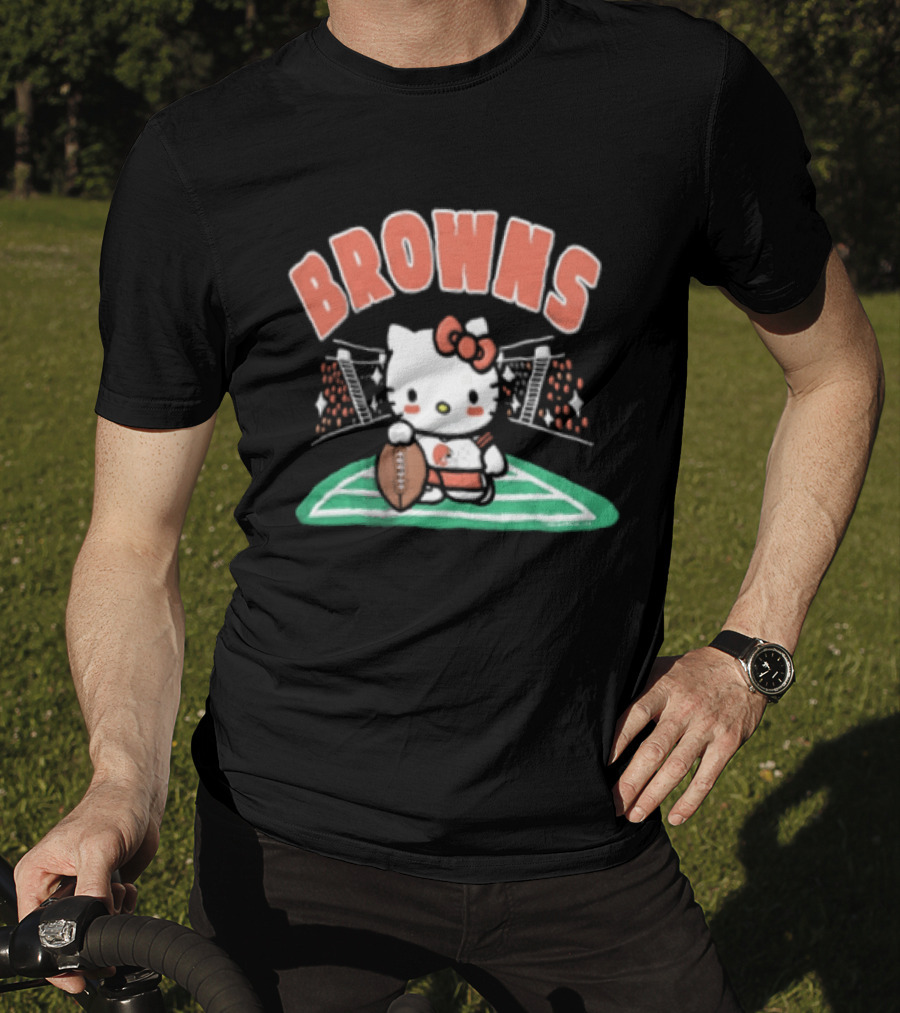 Hello Kitty Football Collaboration With Cleveland Browns T-Shirt