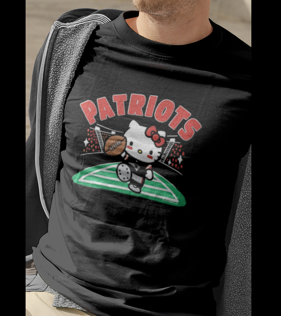 Hello Kitty Patriots Football Touchdown Collaboration T-Shirt