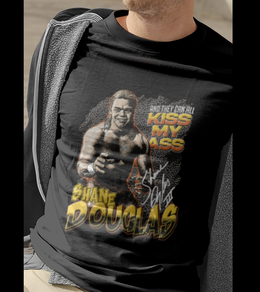 Shane Douglas Kiss My Ass Signature Iconic Franchise Wrestling T-Shirt