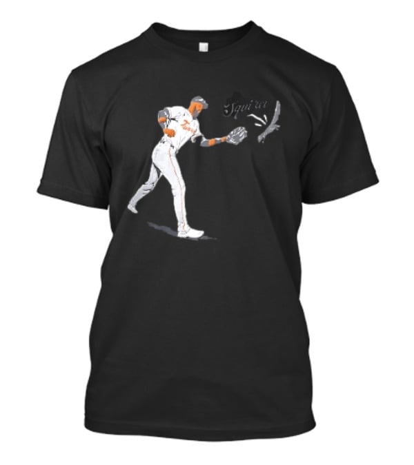 Squirrel Leody Taveras Texas Rangers MLB Catching Cartoon Baseball T-Shirt