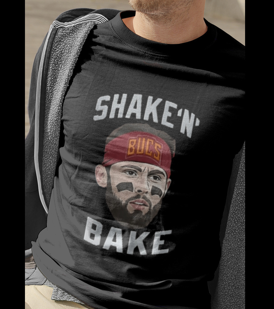 Tampa Bay Buccaneers Shake N Bake Bucs Eyeblack Red Headband Caricature T-Shirt