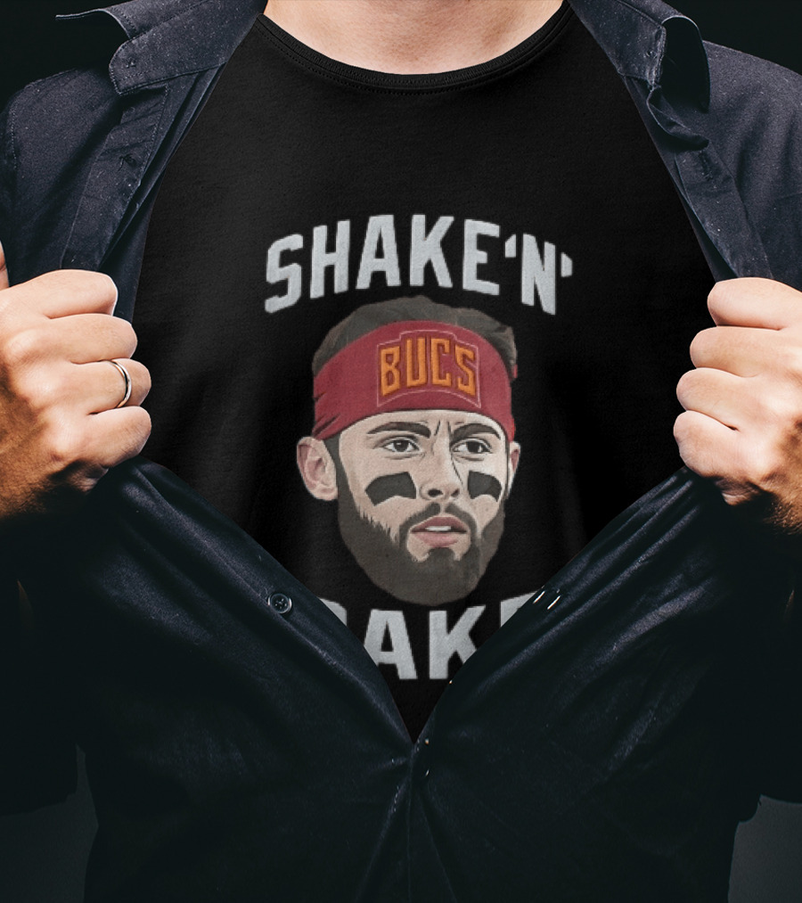 Tampa Bay Buccaneers Shake N Bake Bucs Eyeblack Red Headband Caricature T-Shirt