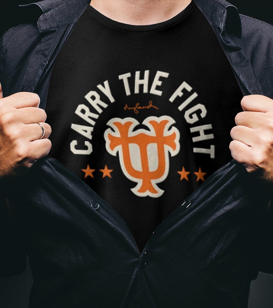 Carry The Fight Tennessee Volunteers Iconic Insignia With Stars T-Shirt