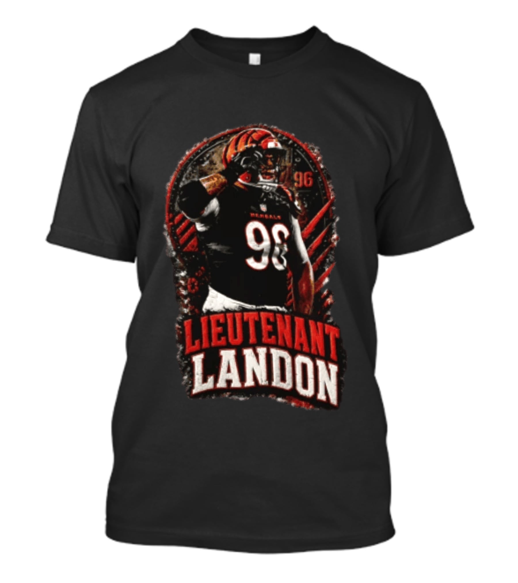 Lieutenant Landon 96 Cincinnati Bengals Football Salute T-Shirt