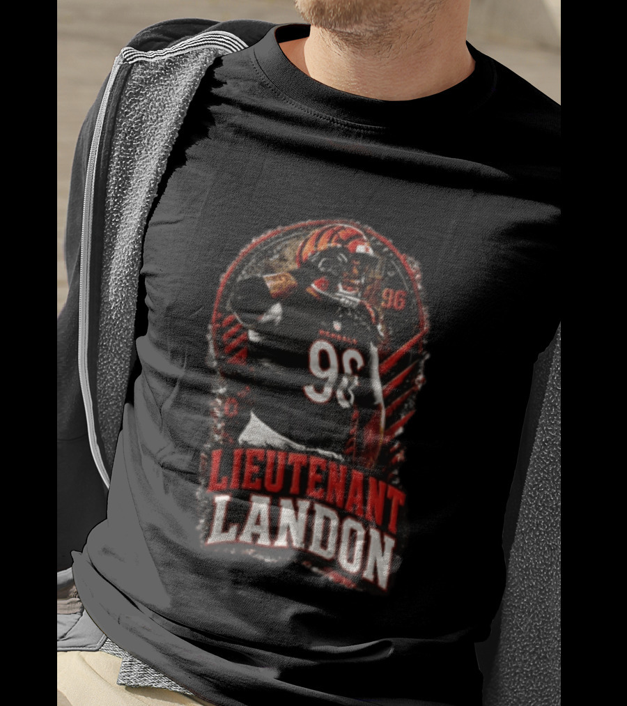 Lieutenant Landon 96 Cincinnati Bengals Football Salute T-Shirt