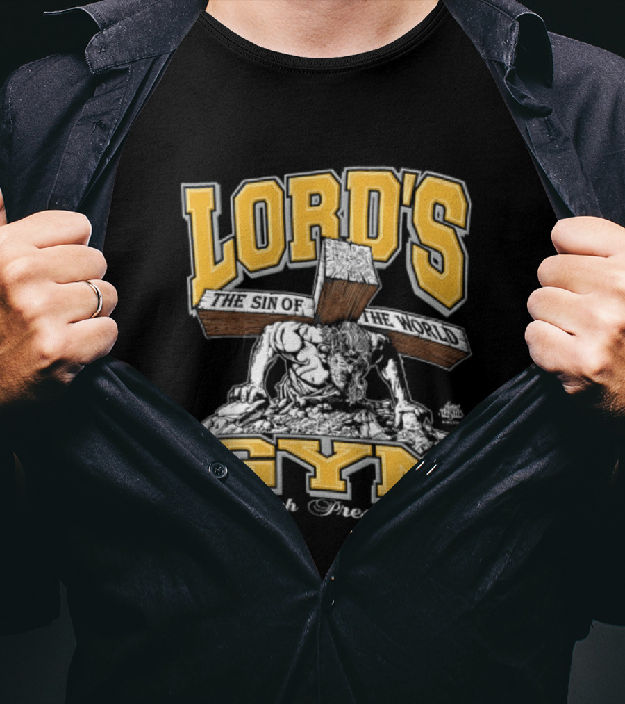 Lords Gym Bench Press This Jesus Christ Heavy Wooden Cross T-Shirt