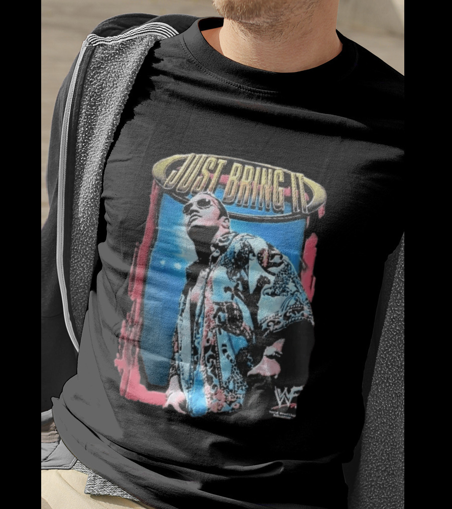 World Wrestling Federation Just Bring It Dwayne The Rock Johnson Sunglasses T-Shirt