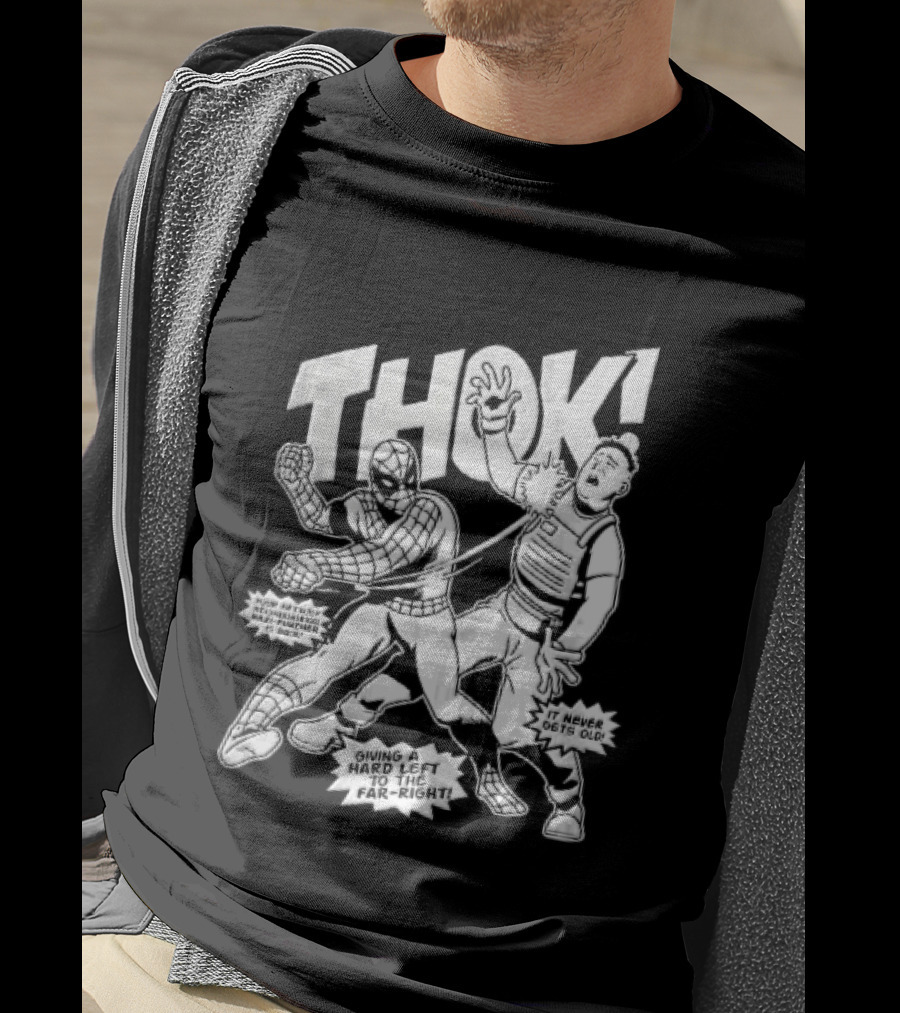 Spider Man Thok Nazi Puncher Far Right Comic Line T-Shirt