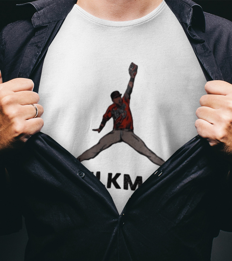 Atlanta Braves MLB Milkman Michael Harris II Jumpman Pose Catching 23 T-Shirt