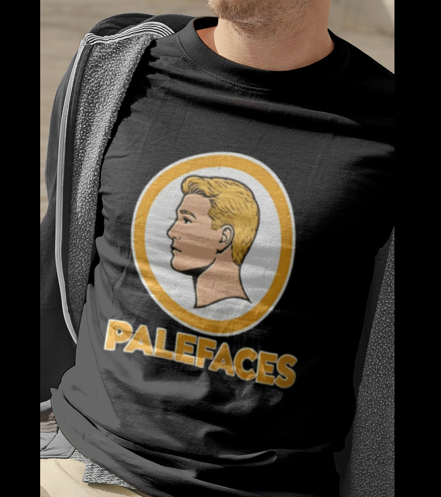 Palefaces Distressed Blonde Male Profile Circular T-Shirt