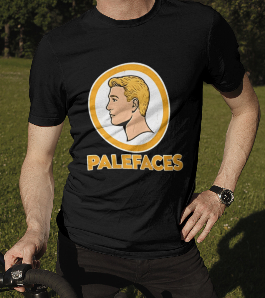 Palefaces Distressed Blonde Male Profile Circular T-Shirt