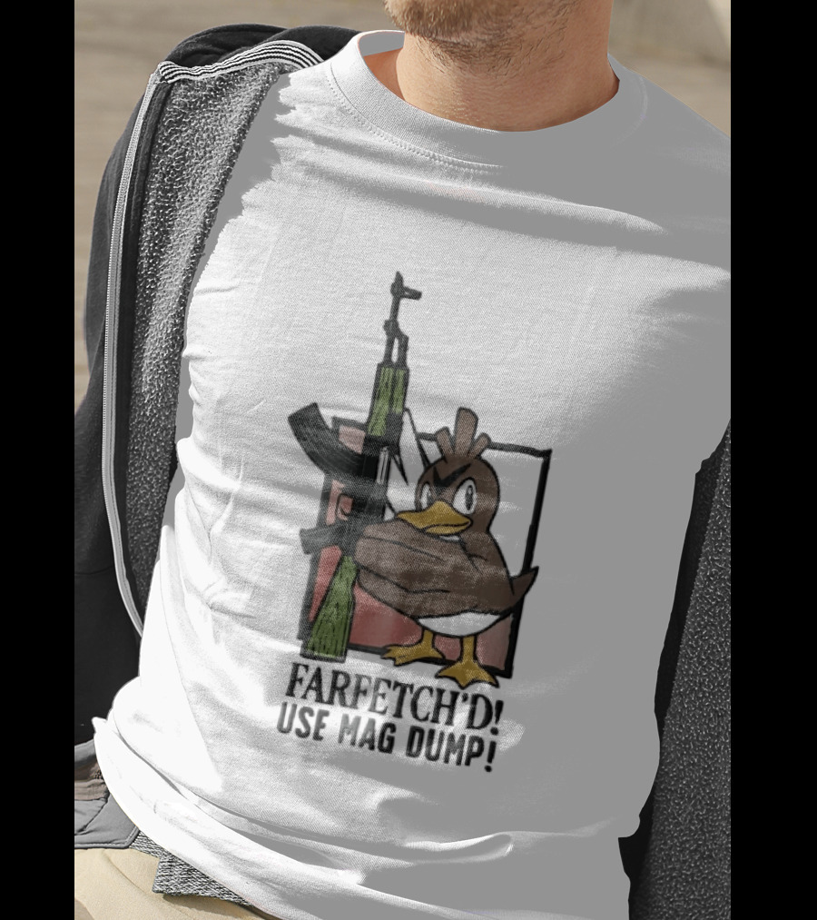 Farfetch'd Use Mag Dump Pok Mon Holding AK47 Rifle T-Shirt