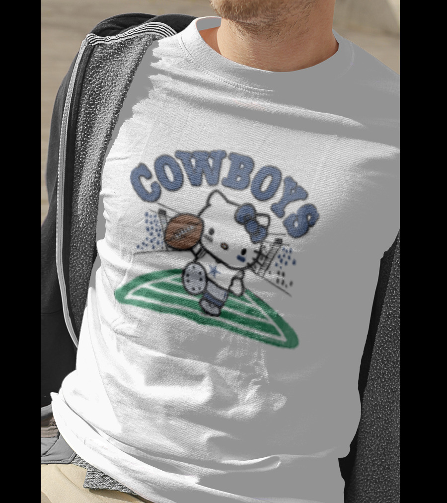 Hello Kitty Cowboys Football Collab With Dallas Touchdown T-Shirt