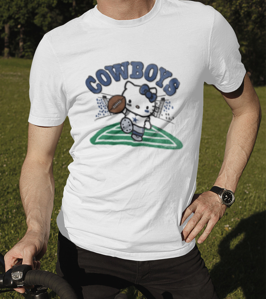 Hello Kitty Cowboys Football Collab With Dallas Touchdown T-Shirt
