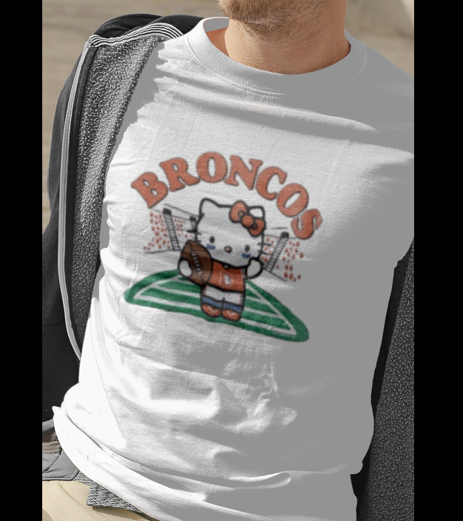 Hello Kitty Broncos Football Collaboration With Denver Team Spirit T-Shirt