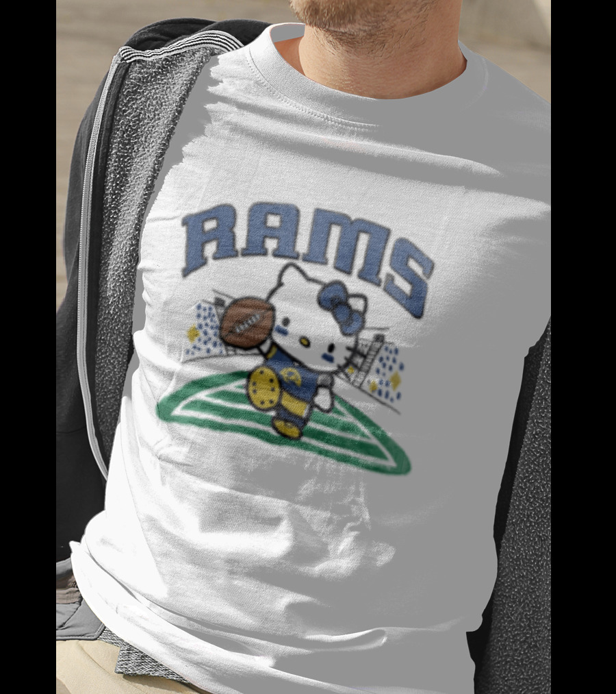 Hello Kitty Los Angeles Rams Football Collaboration Touchdown T-Shirt