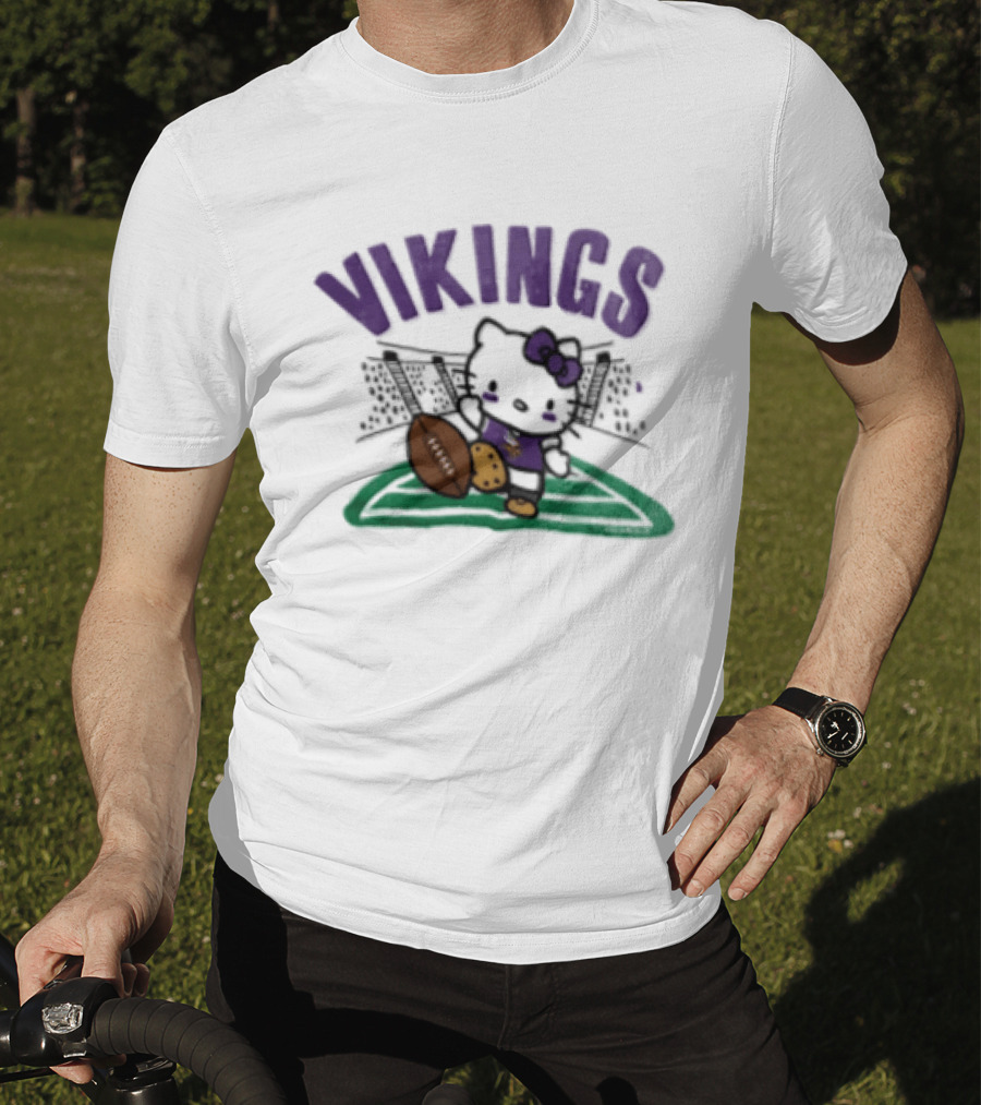 Hello Kitty Vikings Football Collaboration Kickoff T-Shirt