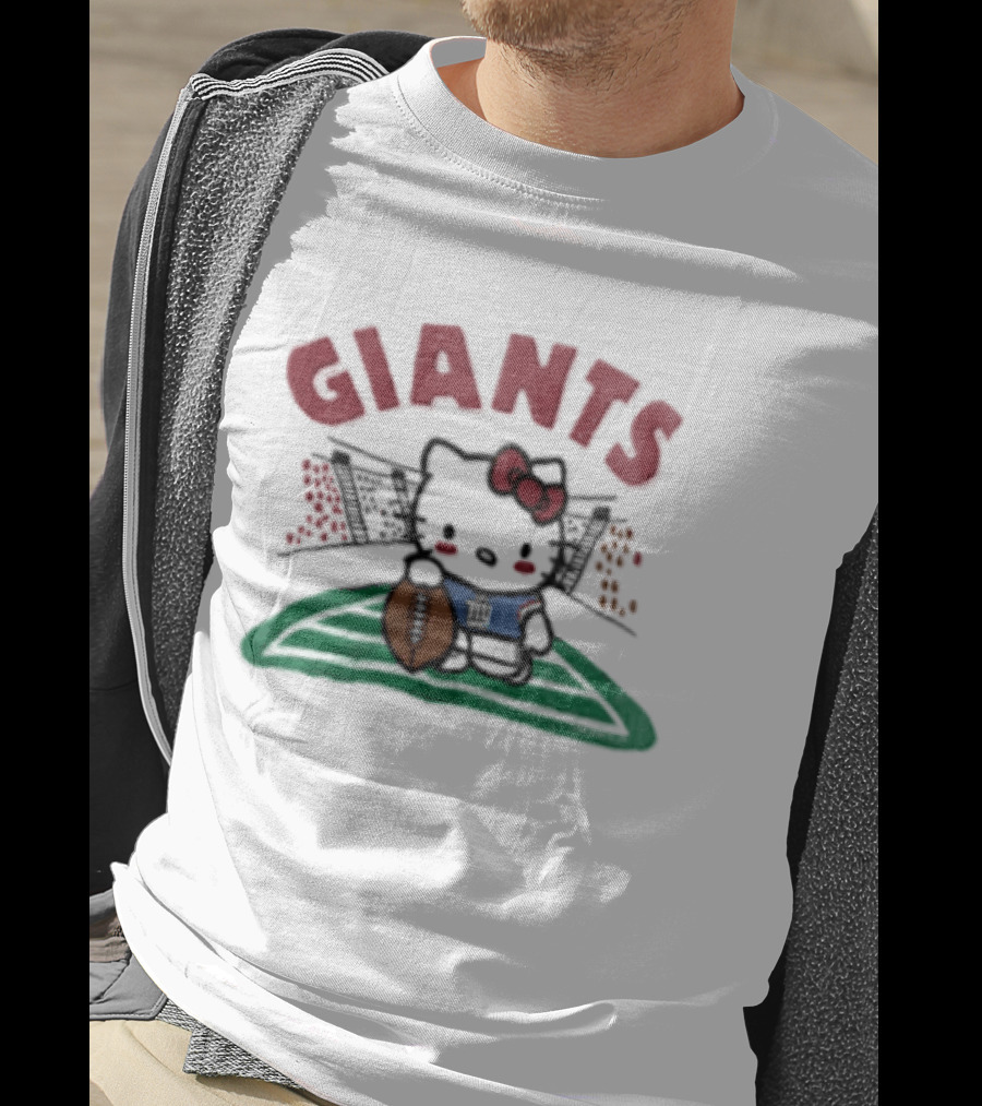 Hello Kitty New York Giants Collaboration Football Themed Holder T-Shirt
