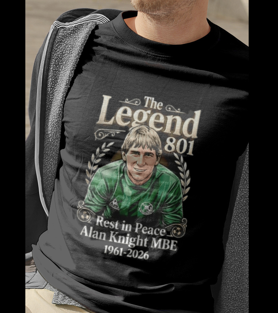 Portsmouth FC The Legend 801 Alan Knight MBE 1961 2026 Goalkeeper Laurel Wreath T-Shirt