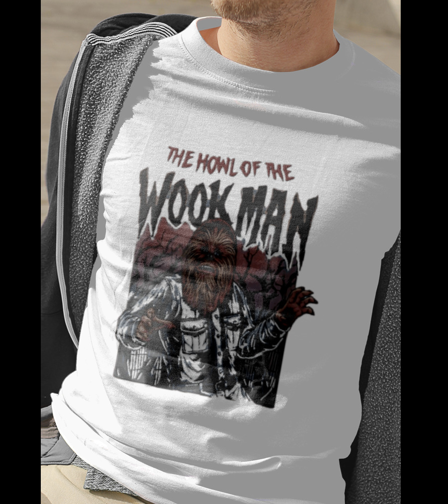 The Howl Of The Wook Man Chewbacca Werewolf Spooky Forest Horror Flannel Jacket T-Shirt