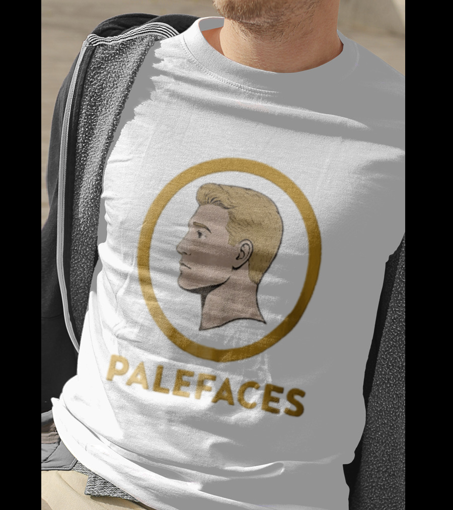 Palefaces Blonde Profile Circular Frame Line T-Shirt