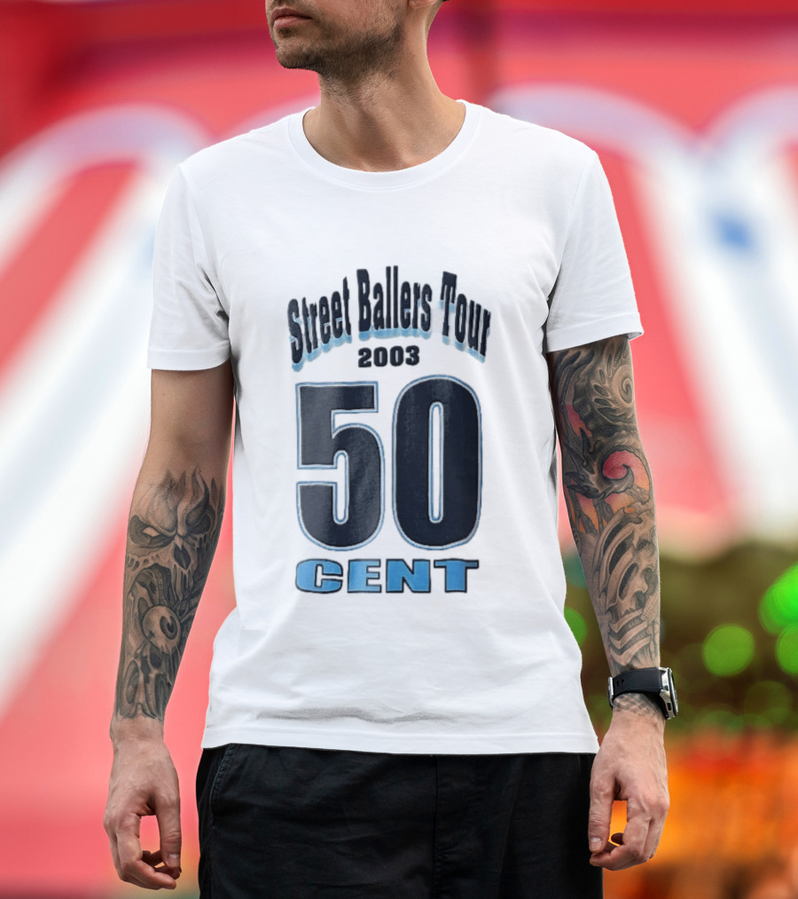 Street Ballers Tour 2003 50 Cent Jersey Number Blue T-Shirt