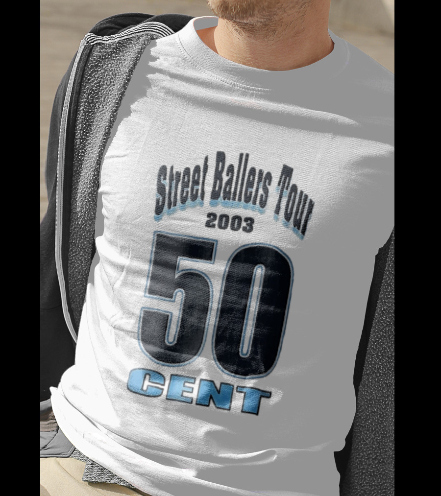 Street Ballers Tour 2003 50 Cent Jersey Number Blue T-Shirt