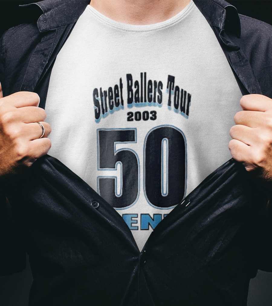 Street Ballers Tour 2003 50 Cent Jersey Number Blue T-Shirt