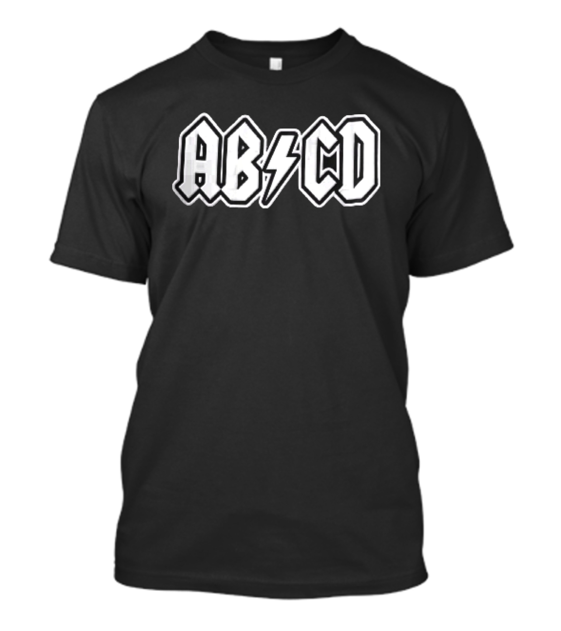 AB CD Heavy Metal Band Font Lightning Bolt T-Shirt