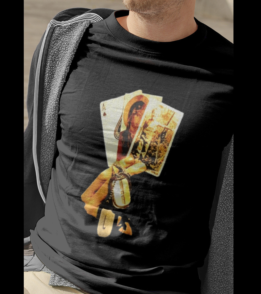 Ace Of Spades Virgin Mary Soldier Photograph Dog Tags T-Shirt
