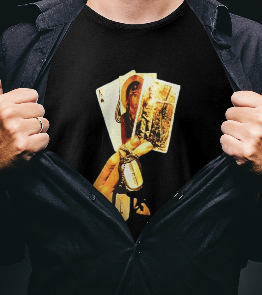 Ace Of Spades Virgin Mary Soldier Photograph Dog Tags T-Shirt