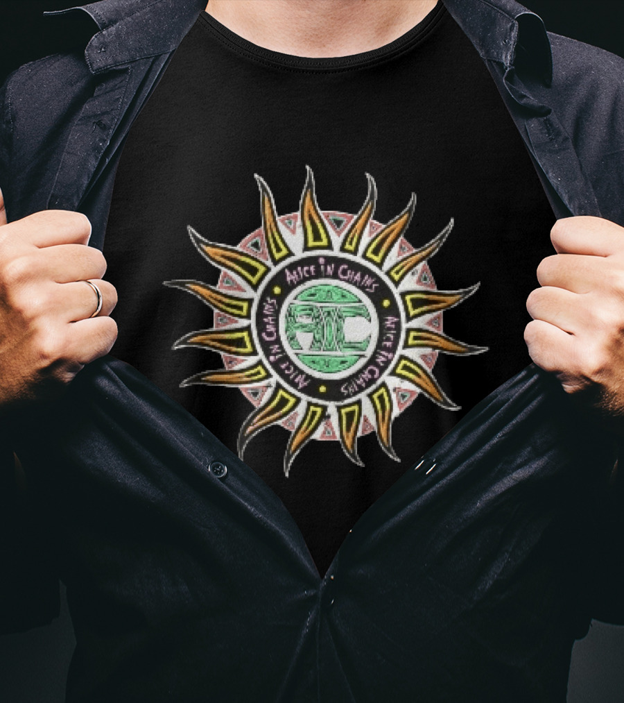 Alice In Chains Sun Icon With Band Name T-Shirt