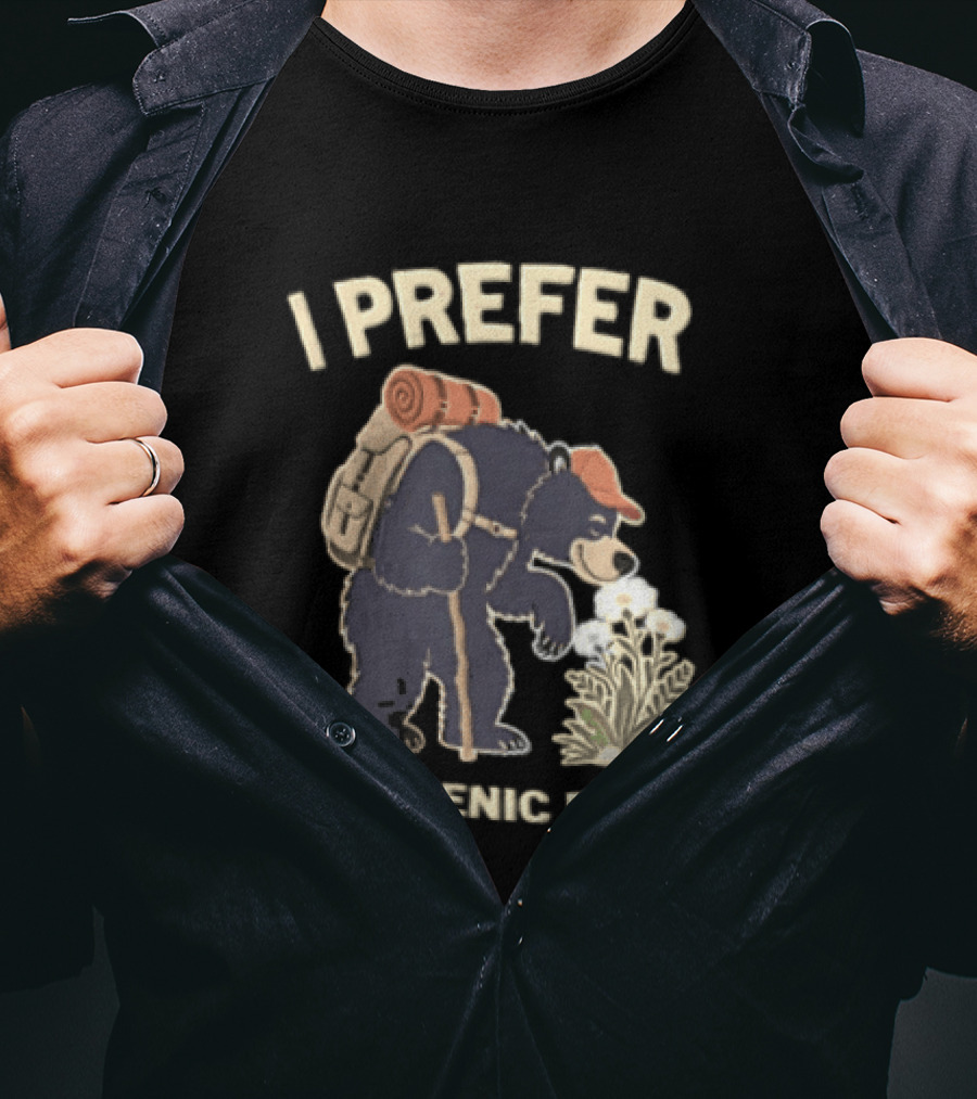 Bear I Prefer The Scenic Route Hiking Adventure T-Shirt
