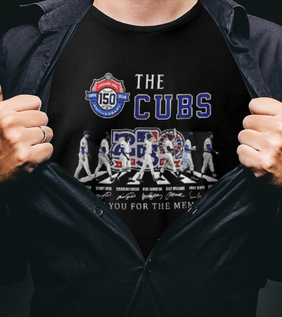 Chicago Cubs 1876 2026 150th Anniversary Legendary Players Thank You For The Memories T-Shirt