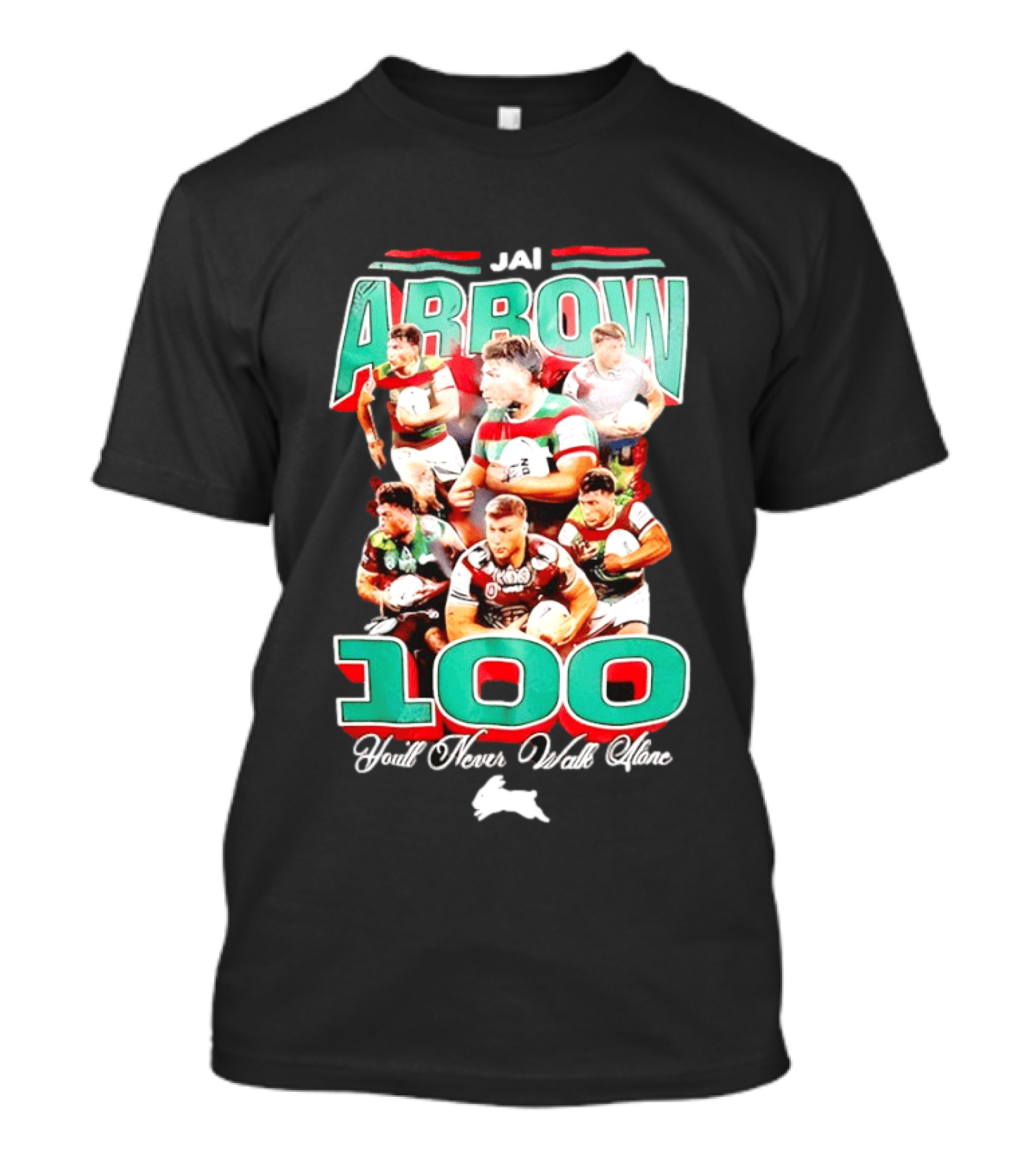Jai Arrow 100 Games South Sydney Rabbitohs You'll Never Walk Alone T-Shirt