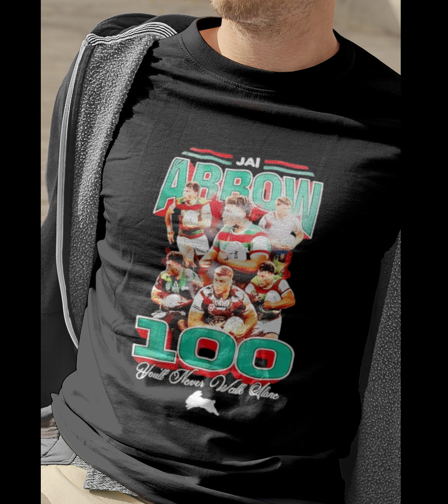 Jai Arrow 100 Games South Sydney Rabbitohs You'll Never Walk Alone T-Shirt