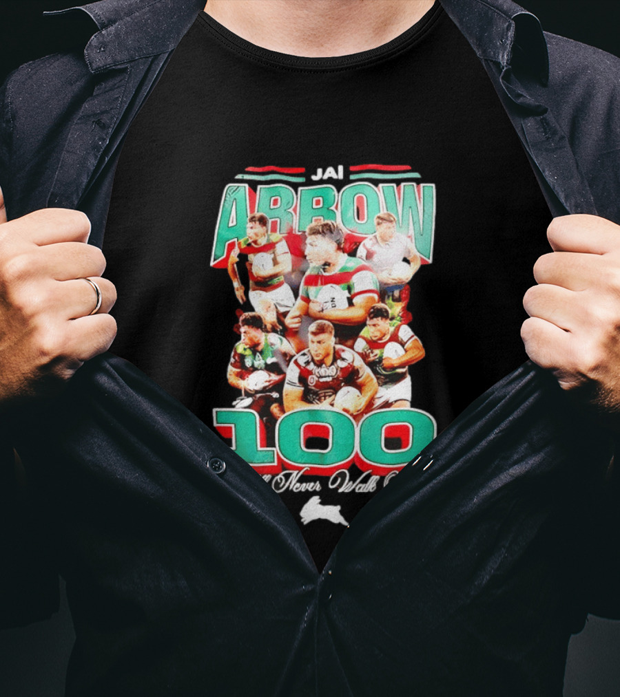 Jai Arrow 100 Games South Sydney Rabbitohs You'll Never Walk Alone T-Shirt