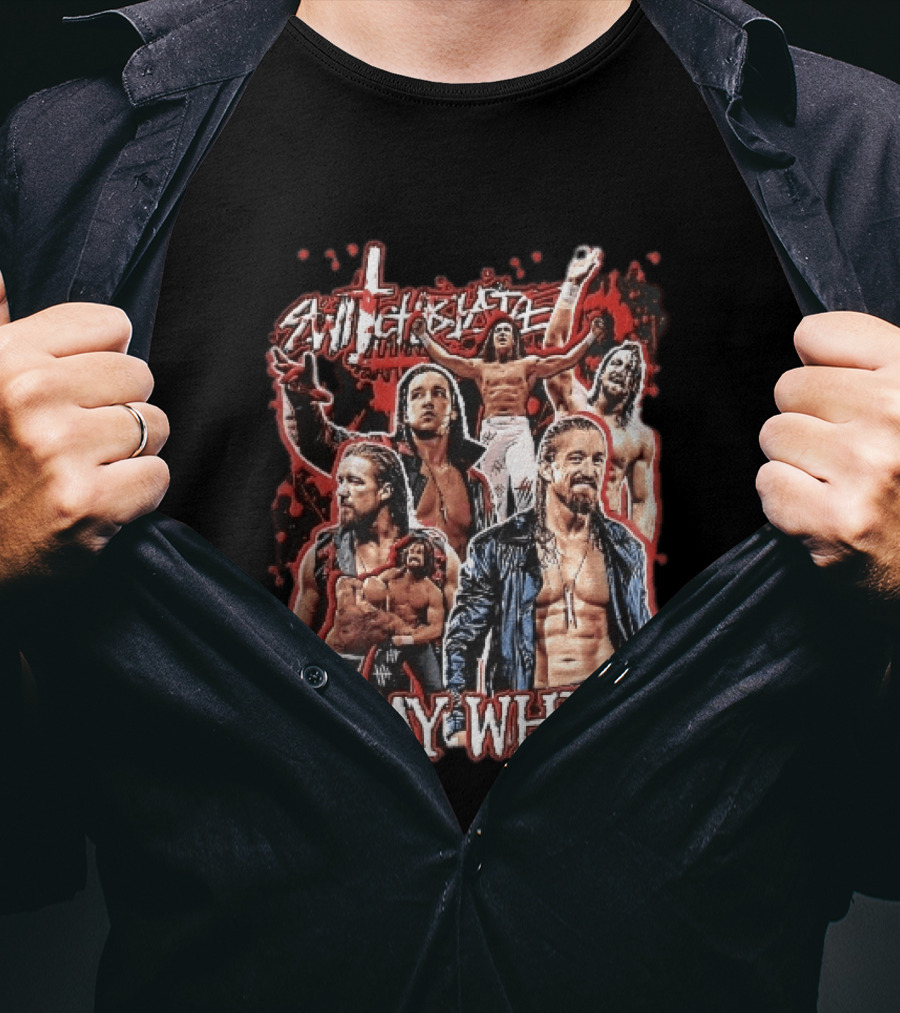 Jay White Switchblade Wrestling Montage Collage T-Shirt