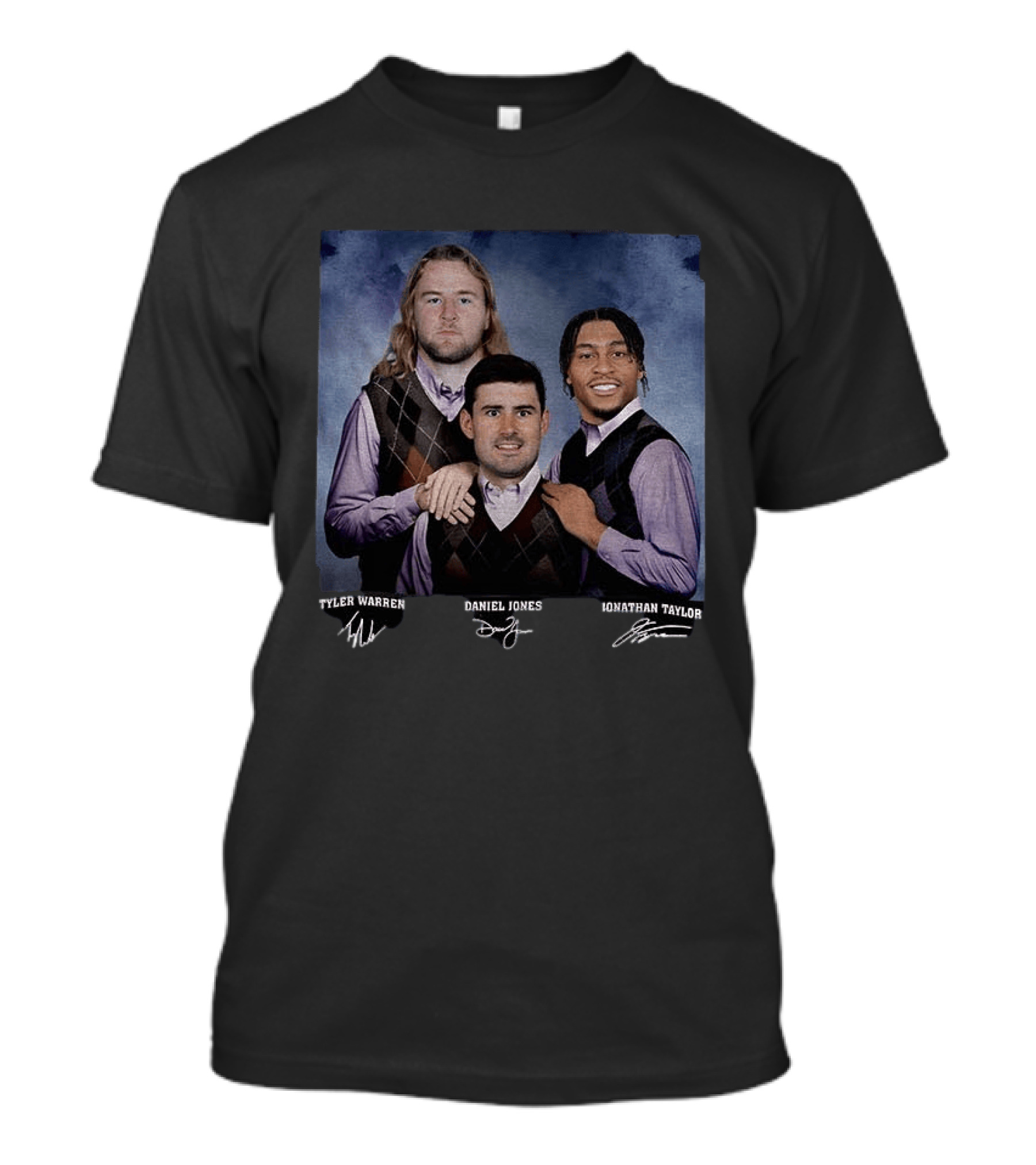 Indianapolis Football Step Bros Jonathan Taylor Daniel Jones Tyler Warren T-Shirt