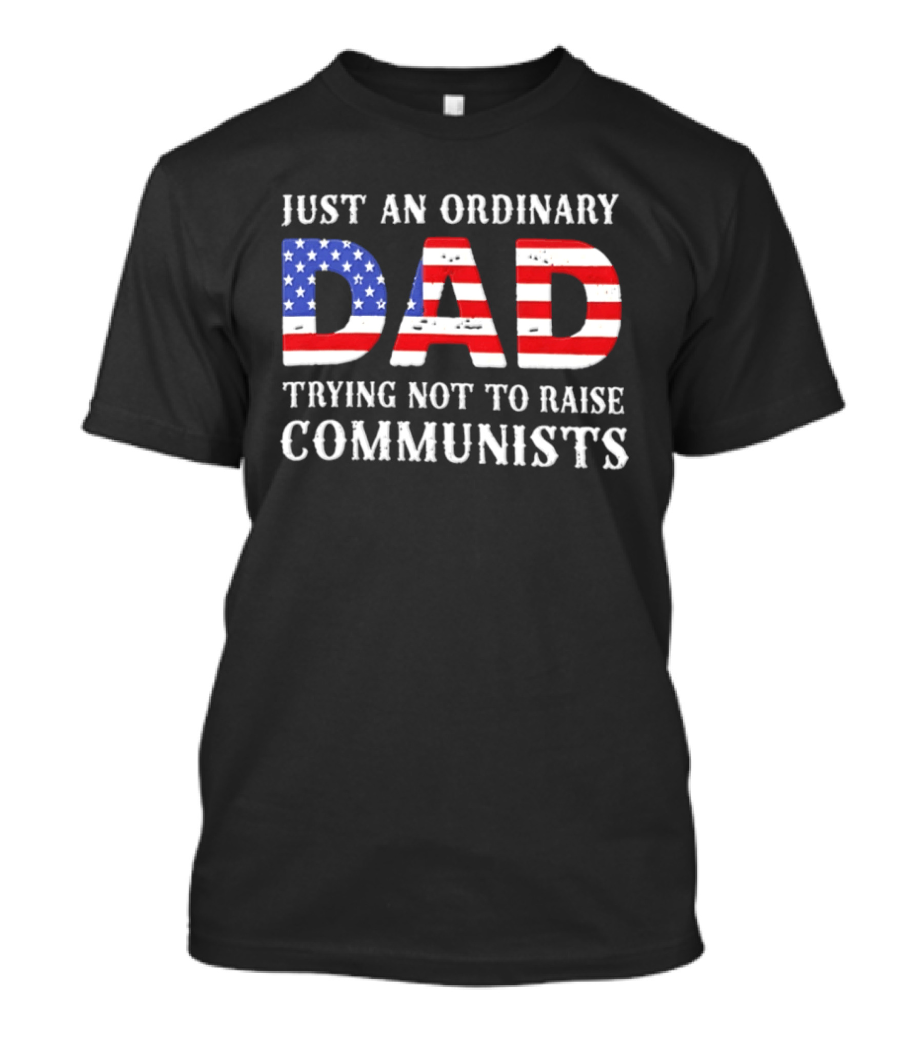 Just An Ordinary Dad Trying Not To Raise Communists With American Flag T-Shirt